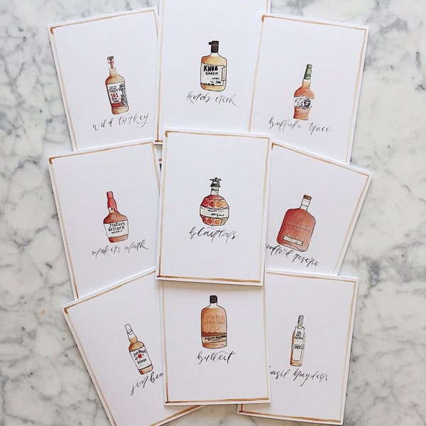 Kentucky Bourbon Cards | Bourbon Lover Gift | Kentucky Bourbon Thank You Cards | Bourbon Bar Cart | Bourbon Stationery | Bourbon Gift