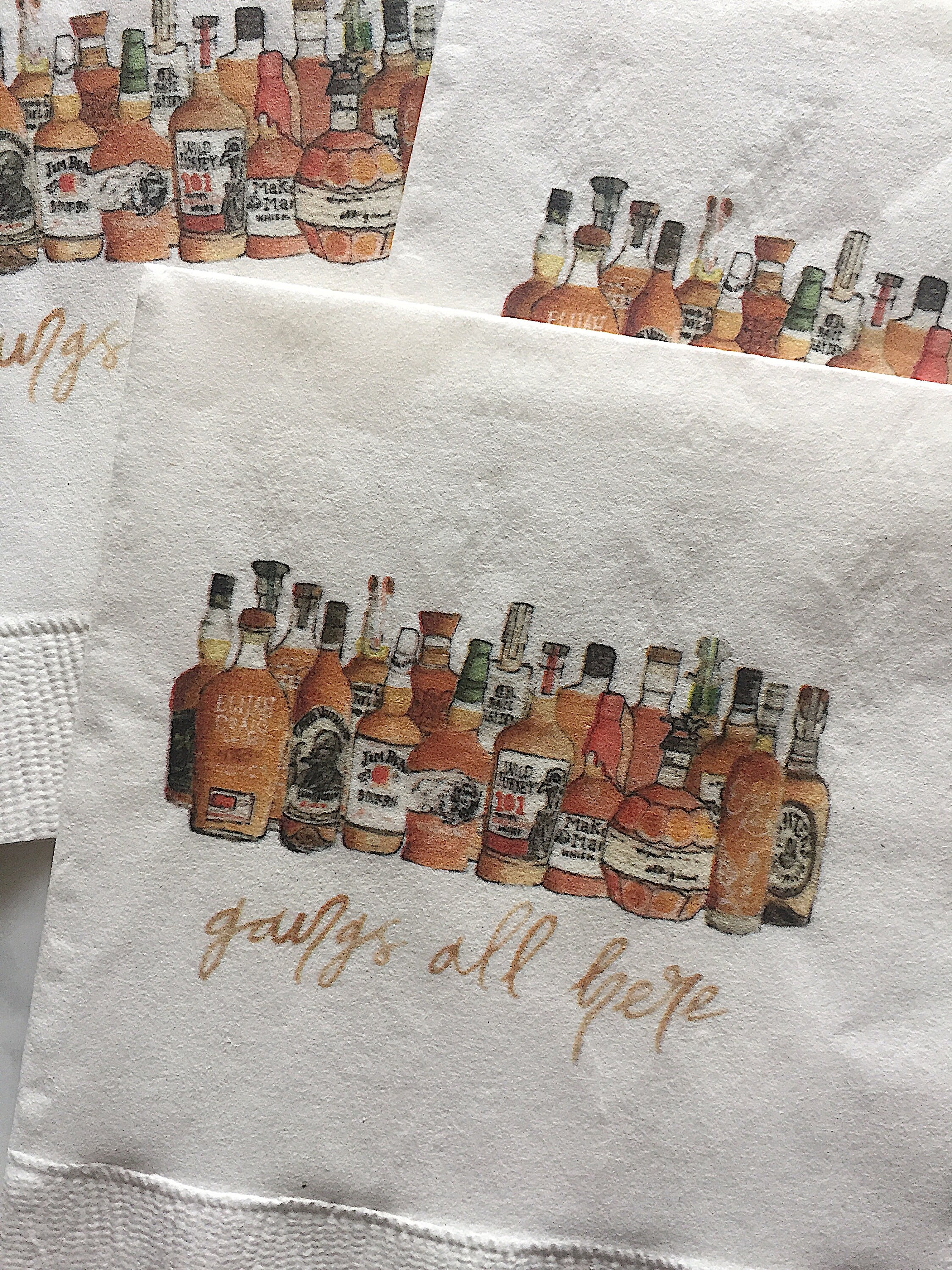 Bourbon Cocktail Napkins Gangs All Here Multiple Bourbons Etsy