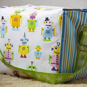 Journey-Toy-Bag for Kids, children's toy travel bag instructions in German, German Pattern