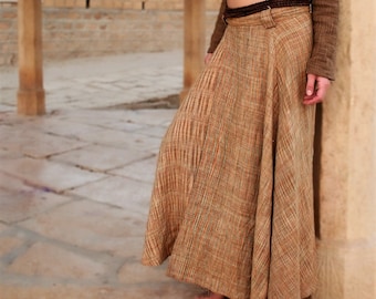 Khadi Wrap Skirt, Wrap Skirt, Khadi Clothing, Loose Maxi Skirt, Hippie Skirt, Natural Clothing, Boho Skirt, Hand Loomed Skirt, Oversize