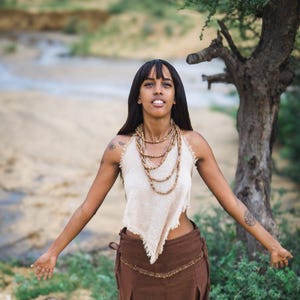 Natural Jute Halter Top - Earthy Boho Style Crop