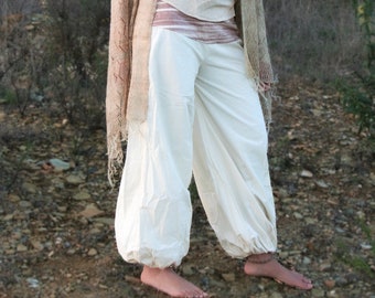 Pantalons de yoga pour femmes, pantalons Khadi, pantalons à jambes larges, pantalons hippie, vêtements naturels, pantalons amples, pantalons Palazzo, pantalons rouges, vêtements Boho