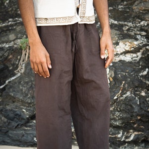 Natural Khadi Cotton Pants, Men Cotton Pants, Men's Khadi Pants, Earthy Clothing, Loose Pants, Hippie Clothing, Earthy Pants, Long Men Pants