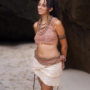 Handwoven Khadi Fringe Crop Top - Eco Friendly Cotton Short Top