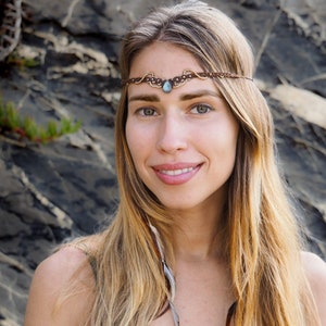 Goddess Tiara Choker Necklace, Handmade Macrame Choker, Labradorite Choker, Labradorite Tiara, Macrame Necklace, Boho, Fairy, Gift for Her