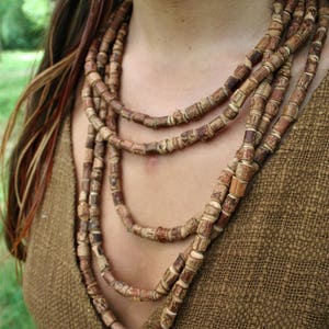 Tulsi Necklace, Wood Necklace, Earthy Jewelry, Wood Jewelry, Tulsi Jewelry, 5-Strand Necklace, Beads Necklace, Hippie Jewelry, Boho image 4