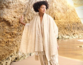 Châle khadi terreux, châle en coton, châle khadi, châle unisexe, châle tissé à la main, vêtements hippie, accessoires terreux, châle terreux, bohème