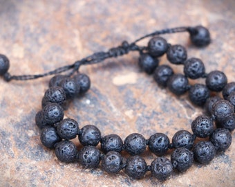 Lava Stone Diffuser Bracelet: Handmade Boho Aromatherapy Jewelry