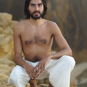 Natural Cotton Fisherman Pants: Unisex Boho Yoga Trousers image 3