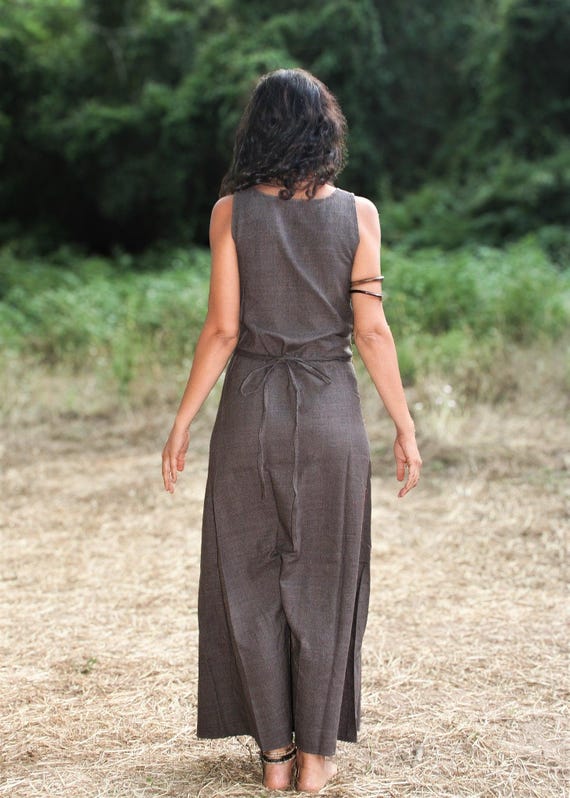 Raw Silk Wrap Dress, Tribal Clothing, Boho Wrap Dress, Beach Dress - Main Image