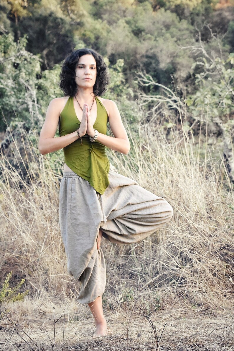 Linen Harem Pants Earthy Clothing Linen Yoga Pants Loose Etsy