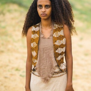 Organic African Mud Cloth Vest, Festival Vest, Tribal Vest, Organic Cotton Vest, Women Top, African Vest, Beach Top, Organic Clothing