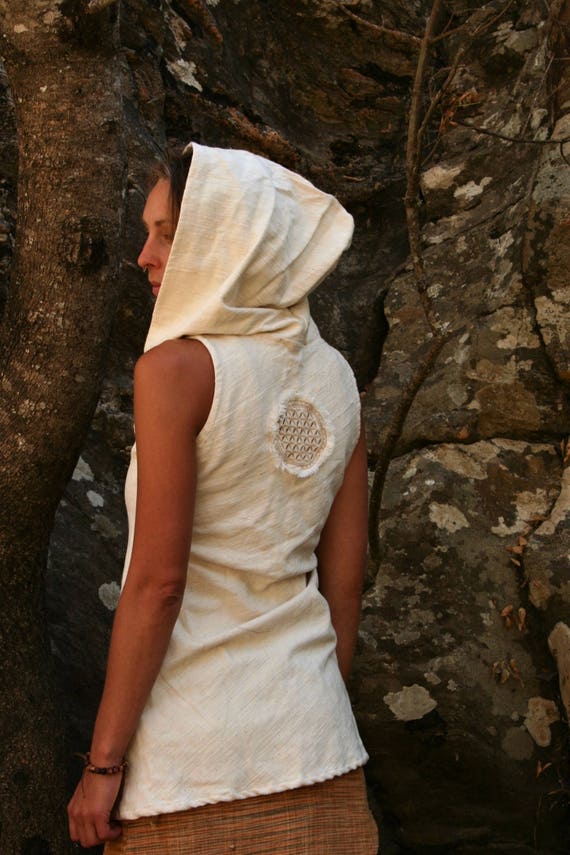 Khadi Tunic Top Flower of Life Hoodie 