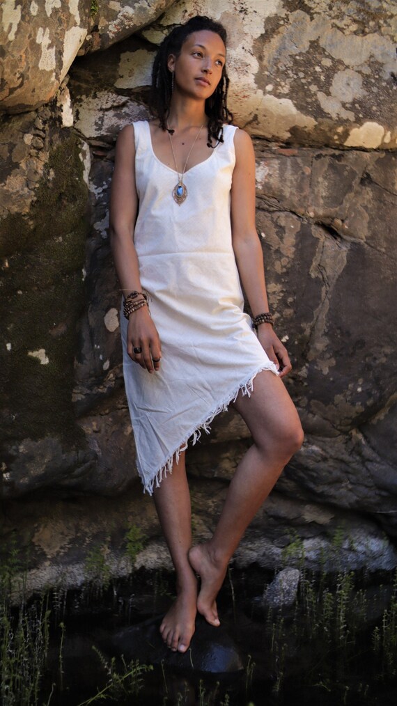 white short goddess dress