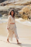 Frayed Jute Wrap Skirt: Long Boho Tribal Maxi Skirt product logo