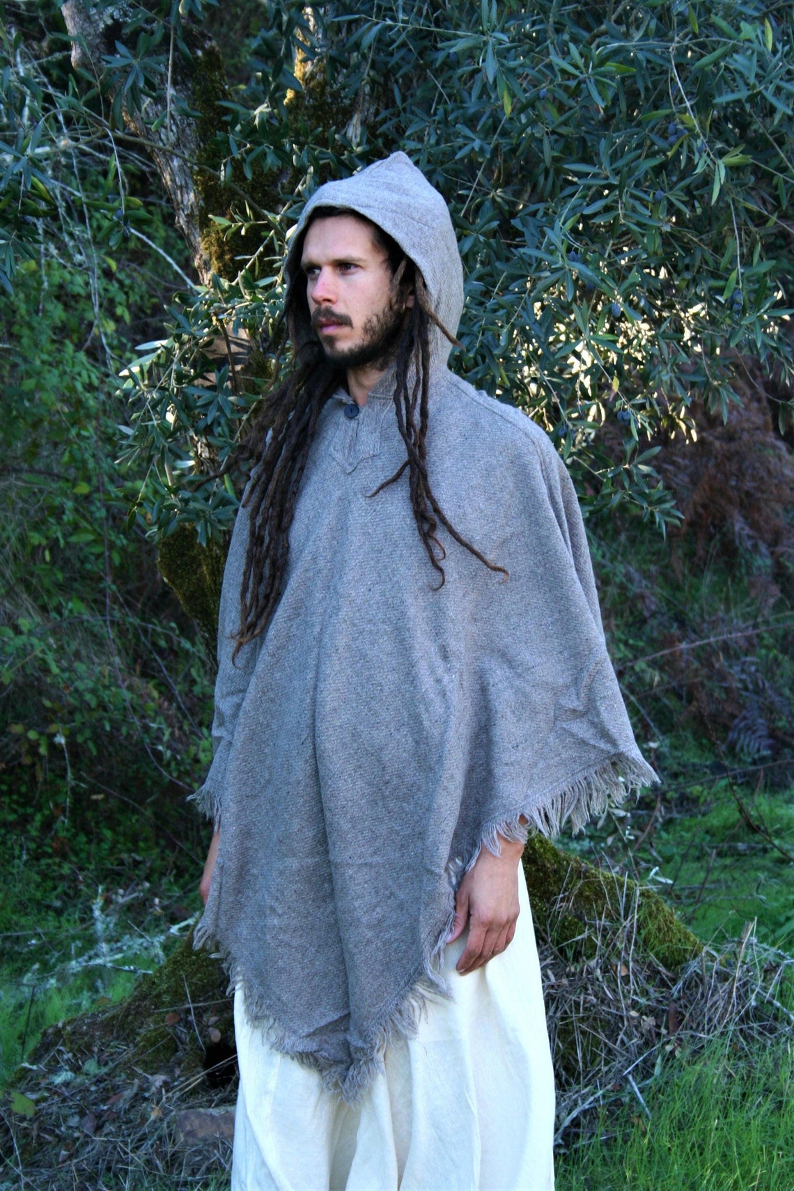 Unisex Poncho Wool Poncho Hooded Poncho Earthy Clothing - Etsy