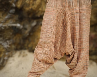Unisex Khadi Harem Pants: Handwoven Afghani Trousers