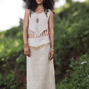 Fairy Skirt ⋘⋙ Handwoven Khadi Cotton ⋘⋙ Earthy Tribal Skirt