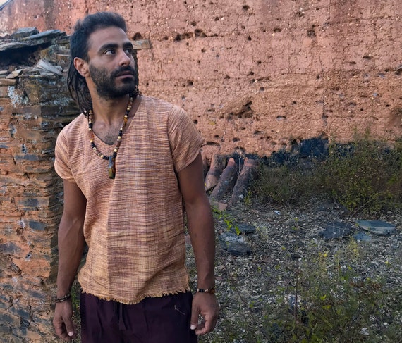 Earthy Khadi Shirt Khadi Cotton Top Men Tshirt Earthy - Etsy