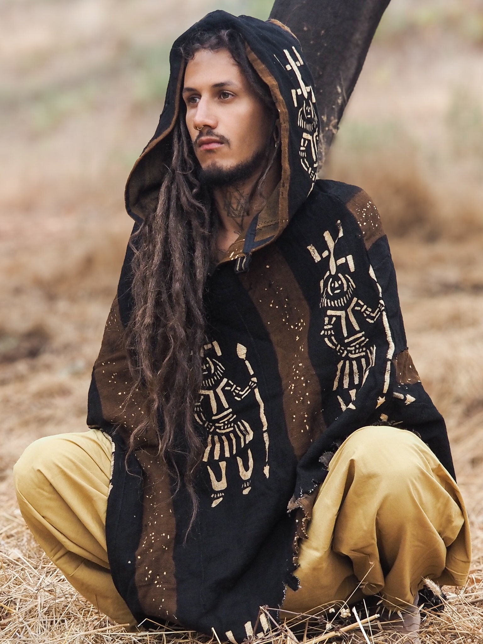 Tribal Hoodie Poncho Etsy