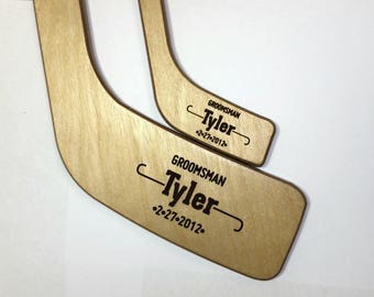 Engraved Mini Hockey Stick, Personalized Ring Bearer Gift Groomsmen Gift, 1 Trophy Stick, NHL, Graduation Gift, 1 Hockey Stick