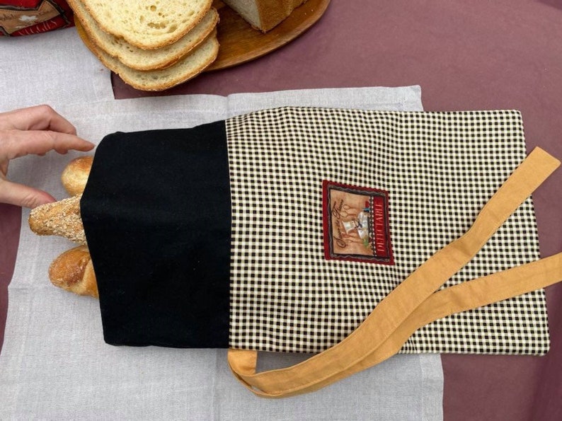 Cotton bread bag Doublelayer fabric bag for Homemade bread Etsy