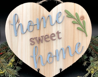 Farmhouse Wall Decor | Wood Gift | Wood Door Hanging | Hand Painted Gifts | Heart Shaped Decor | Farmhouse Sign | Farmhouse Decor