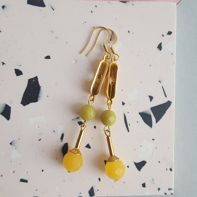 Yellow jade earrings Outlet