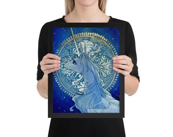 The world, the last unicorn inspired framed poster