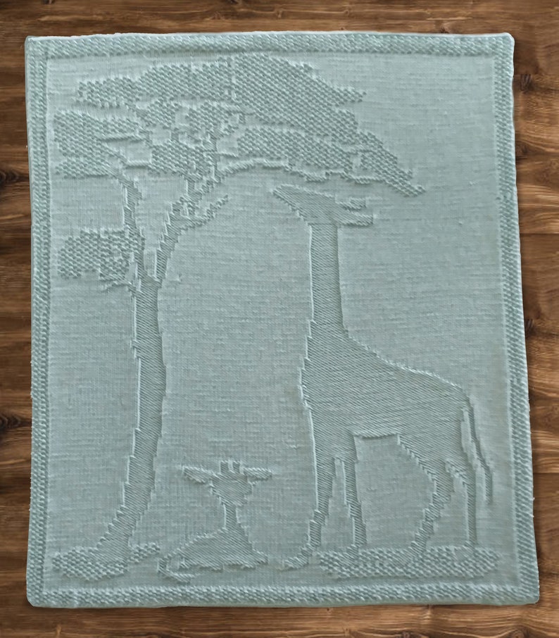 Giraffes in the Morning Baby Blanket Knitting Pattern Etsy