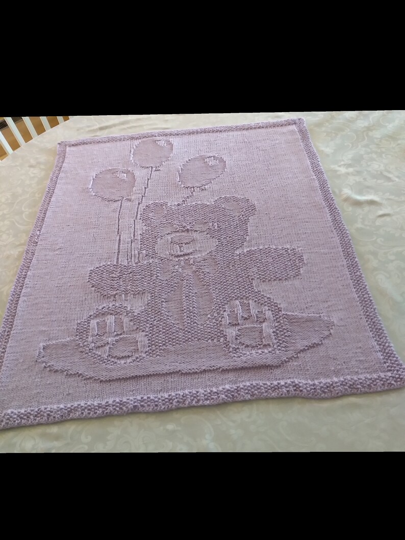 Teddy Bear With Balloons Baby Blanket Etsy