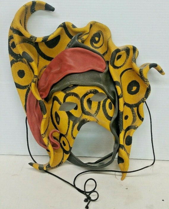 EMI Leather handmade Mardi Gras Halloween Mask Sig