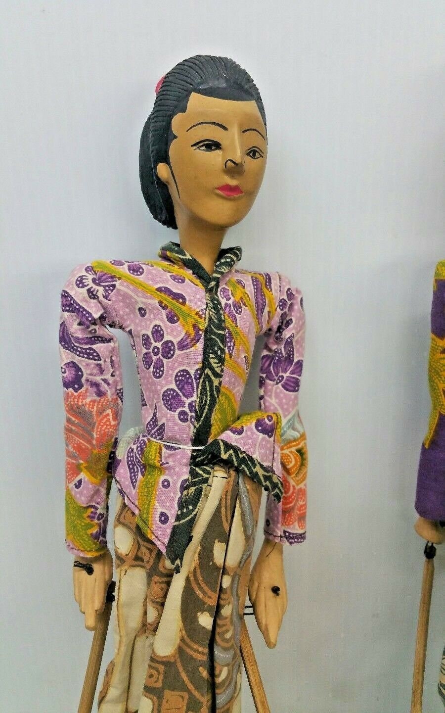 Vintage Puppet Dolls Pair Wood Ethnic Etsy