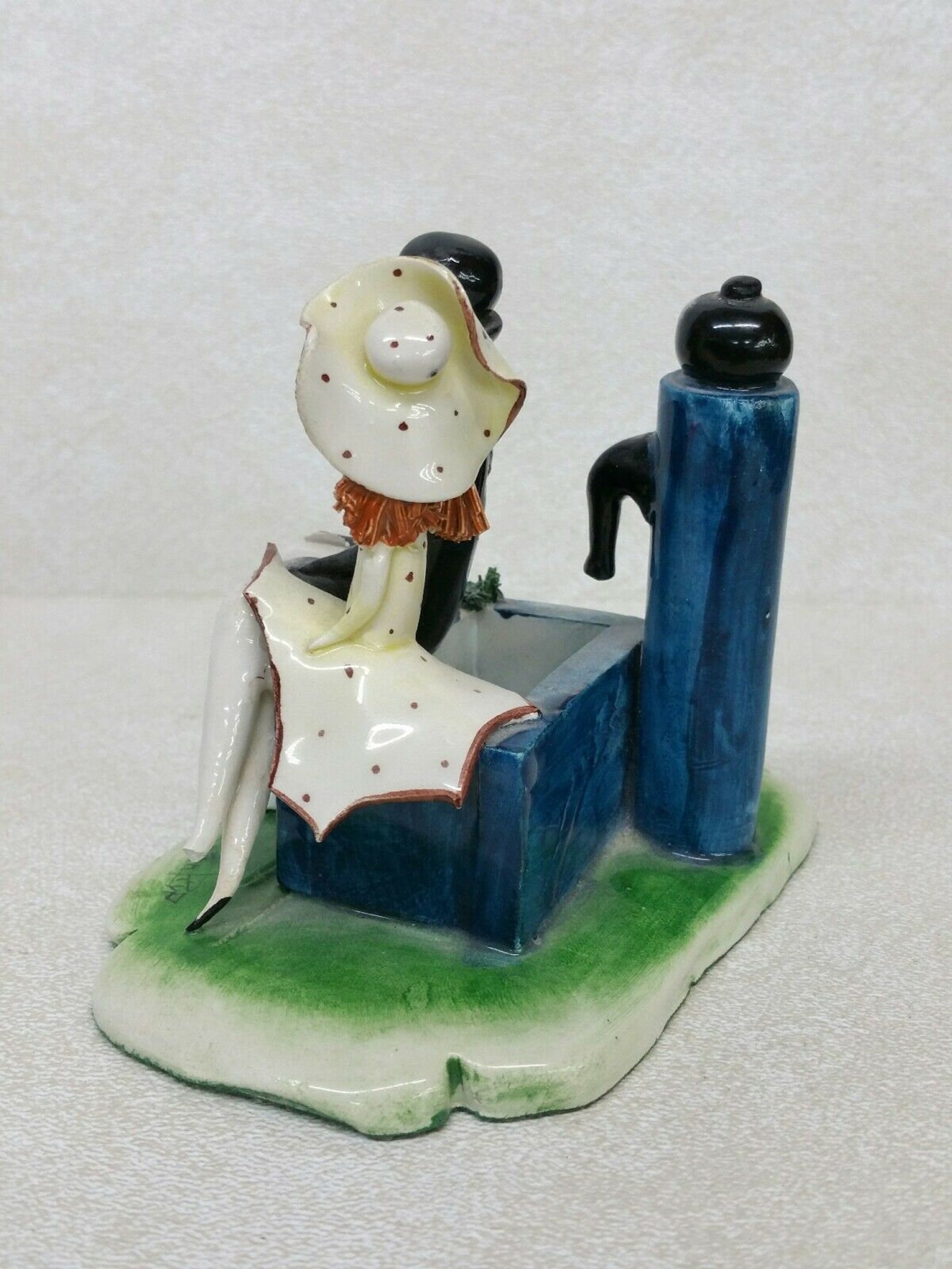 Vintage Zampiva Italy Porcelain Figurine Man and Woman Sitting Etsy UK
