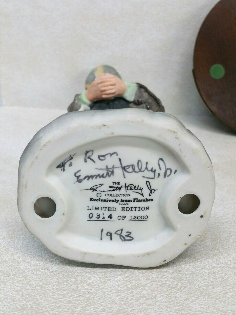 Flambro Emmett Kelly Jr SIGNED Figurine 'wishful Etsy
