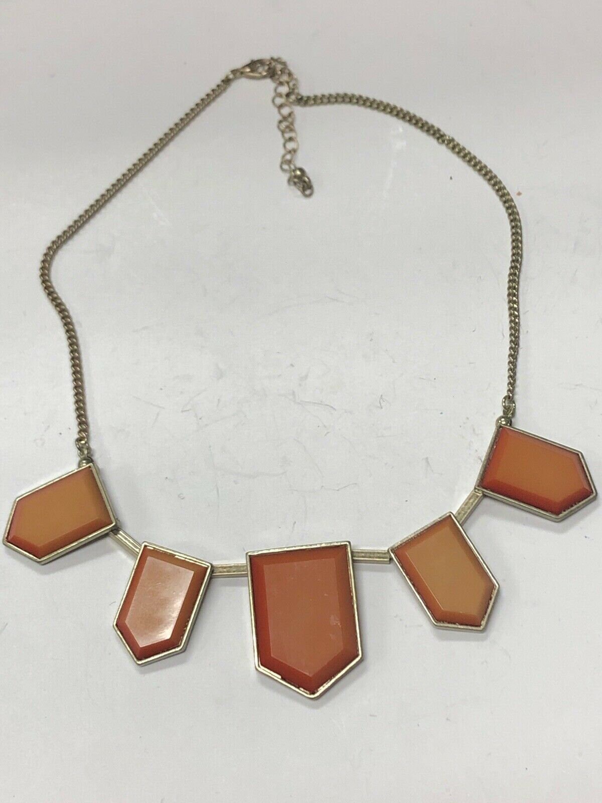 Silver Tone Coral Color Necklace Etsy UK