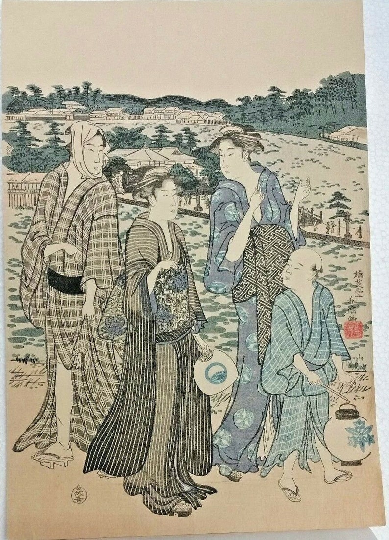 Antique Japanese Woodblock Print WITH SIGNATURE