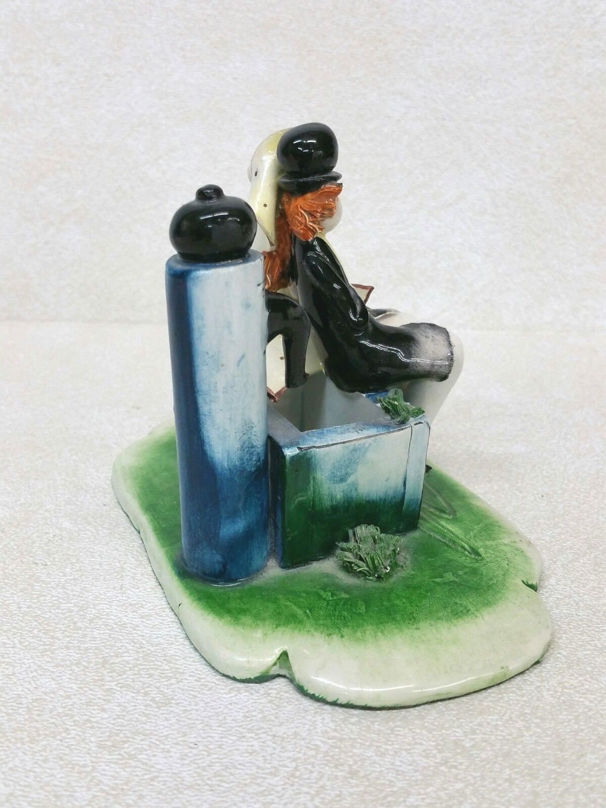 Vintage Zampiva Italy Porcelain Figurine Man and Woman Sitting Etsy