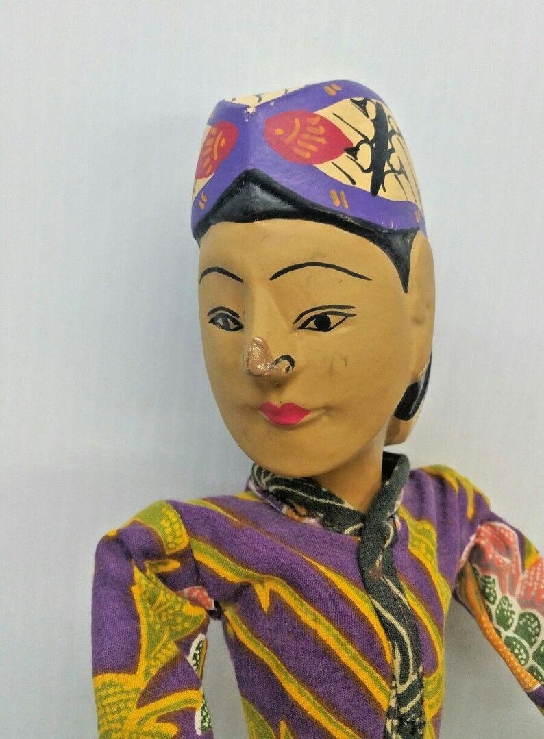 Vintage Puppet Dolls Pair Wood Ethnic Etsy