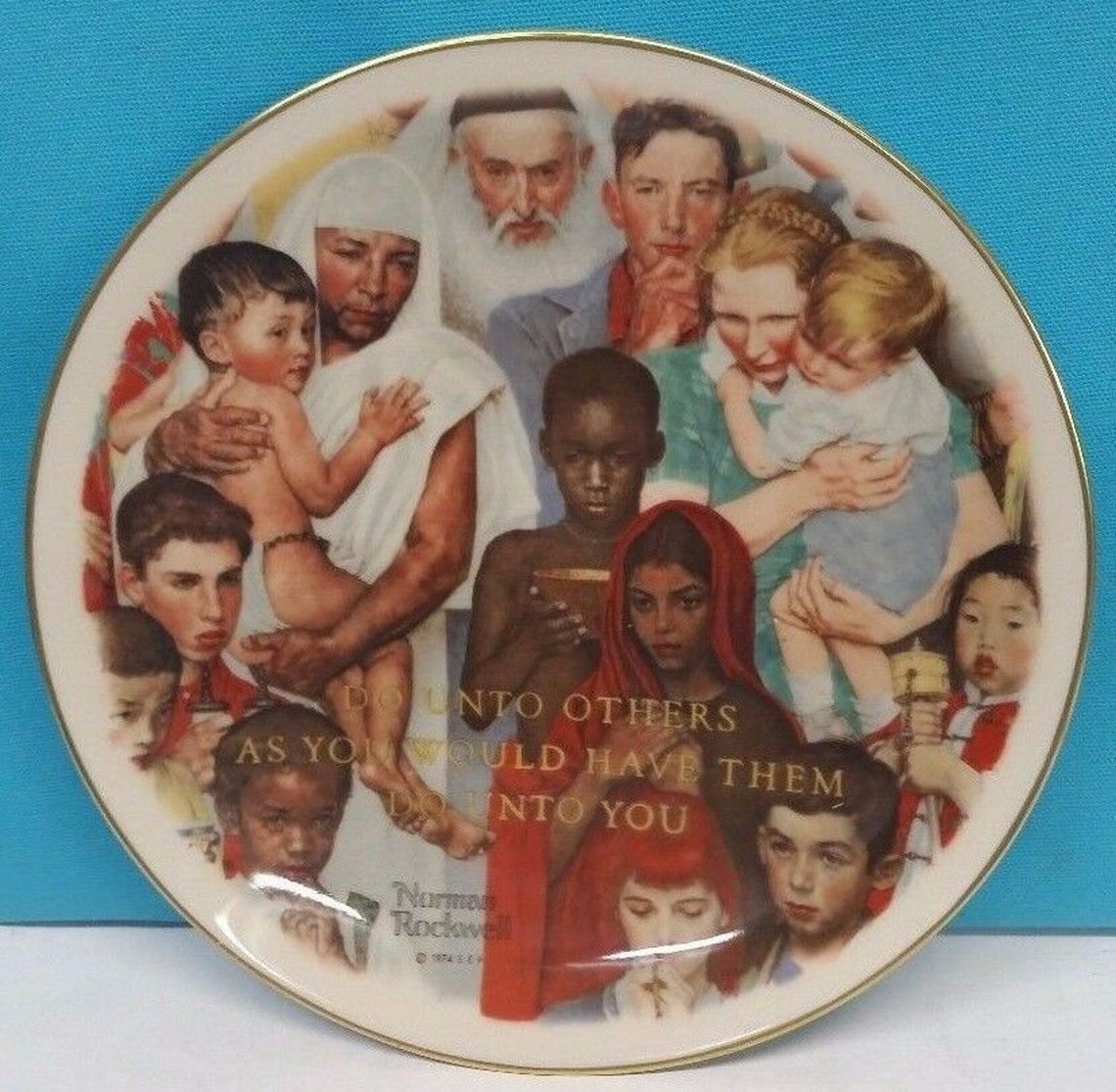 Decorative Plate of The Golden Rule based on painting from Etsy