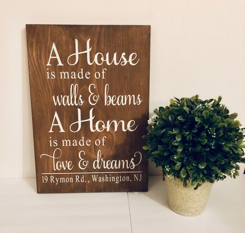 A House Is Made Of Walls Beams Home Signs Rustic Signshouse Sign Address Wood