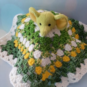Elephant Lovey Blanket, Baby Security Blanket, Gift For Baby, Baby Shower Gift, Toddler Gift, Christening Gift, Photo Prop