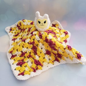 Llama Baby Lovey Blanket, Baby Security Blanket, Gift For Baby, Baby Shower Gift, Toddler Gift, Crochet Baby Blanket, Christening Gift