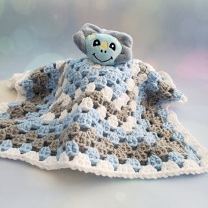 Dinosaur  Baby Lovey Blanket, Baby Security Blanket, Gift For Baby, Baby Shower Gift, Gift Under 20, Crochet Baby Blanket, Christening Gift