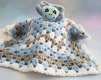 Dinosaur  Baby Lovey Blanket, Baby Security Blanket, Gift For Baby, Baby Shower Gift, Gift Under 20, Crochet Baby Blanket, Christening Gift