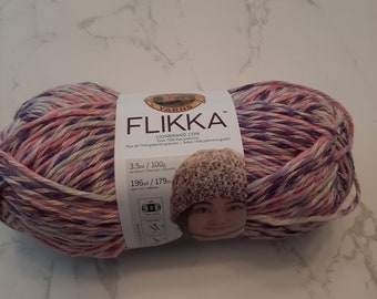 3 Skeins Lion Brand Flikka Cotton Blend Yarn in Birthday Cake