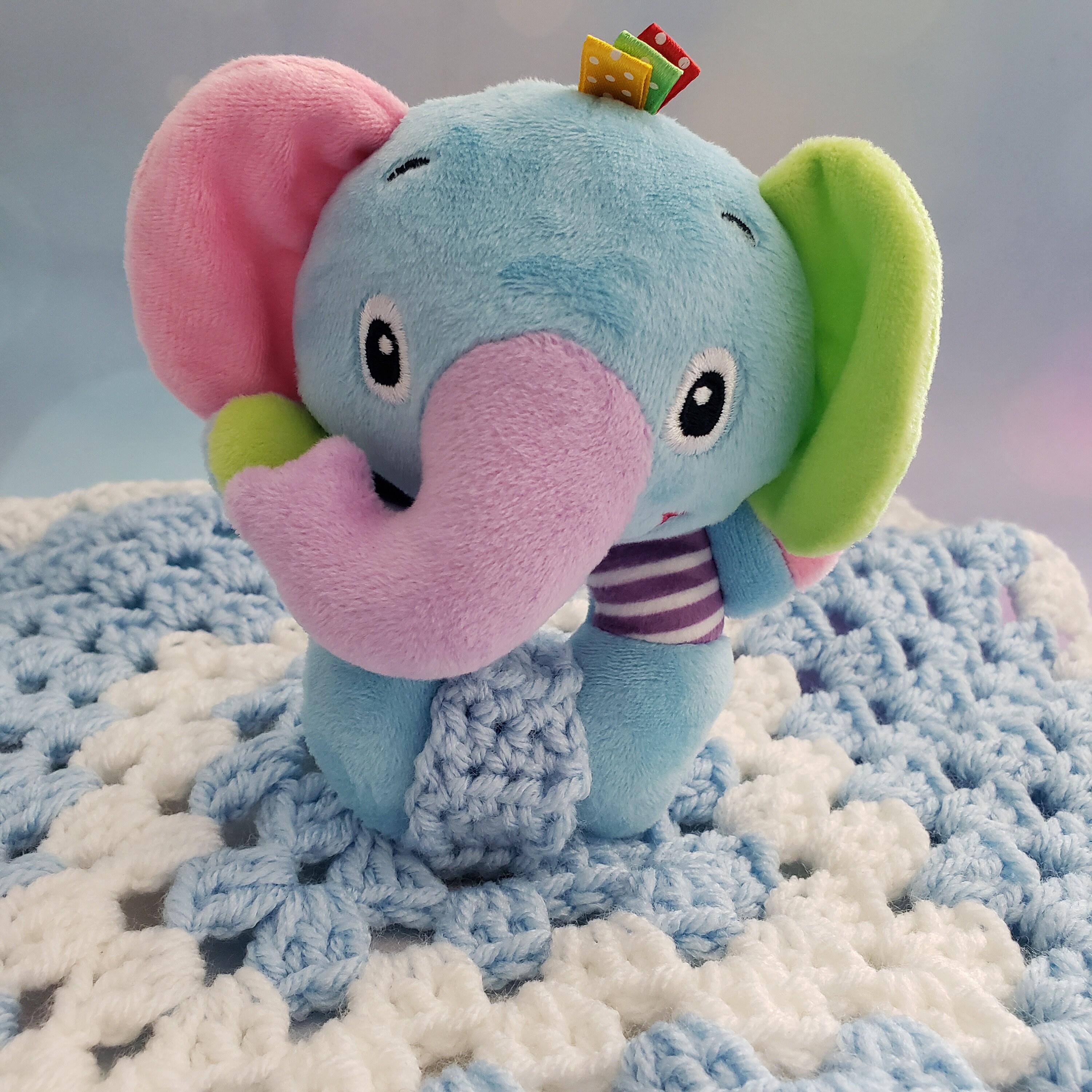 Blue Elephant Lovey Blanket Baby Security Blanket Gift Under 25 Baby Shower Gift Toddler Gift Christening Gift Photo Prop Etsy Canada