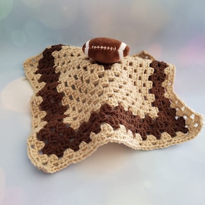 Football Baby Lovey Blanket, Baby Security Blanket, Gift For Baby, Baby Shower Gift, Photo Prop , Crochet Baby Blanket, Christening Gift
