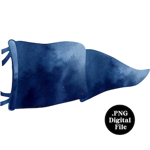 Watercolor Pennant PNG Digital File | High School Mascot | Pennant Banner for Customization | Navy