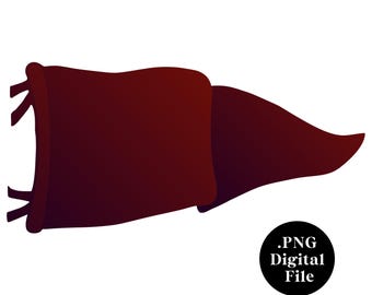 Aquarell Wimpel PNG Digitale Datei | Gymnasium Maskottchen | Wimpelkette zur Individualisierung | Weinrot